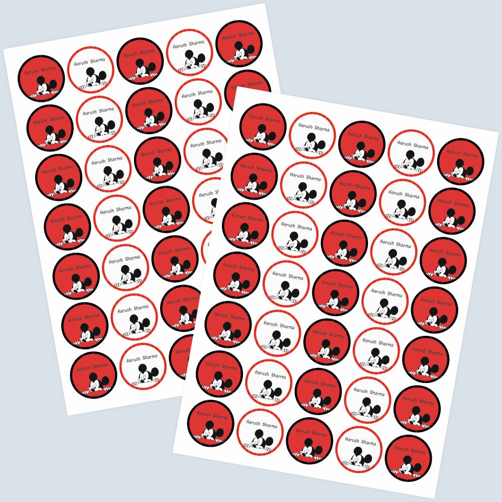 Round Waterproof Labels - Mickey Mouse Doxbox Store|]Peppydots