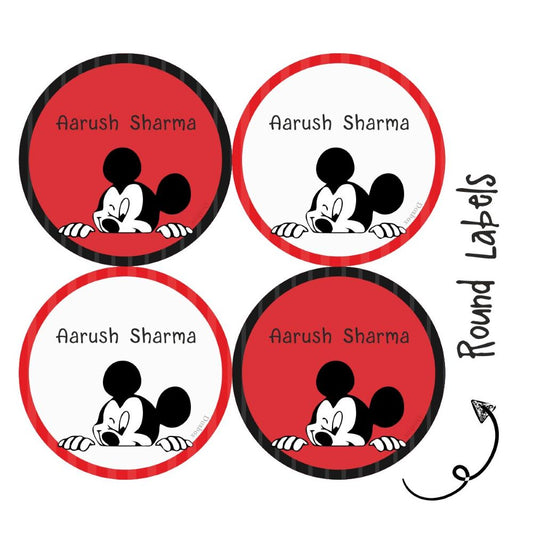 Round Waterproof Labels -Micky Mouse Doxbox Store|]Peppydots