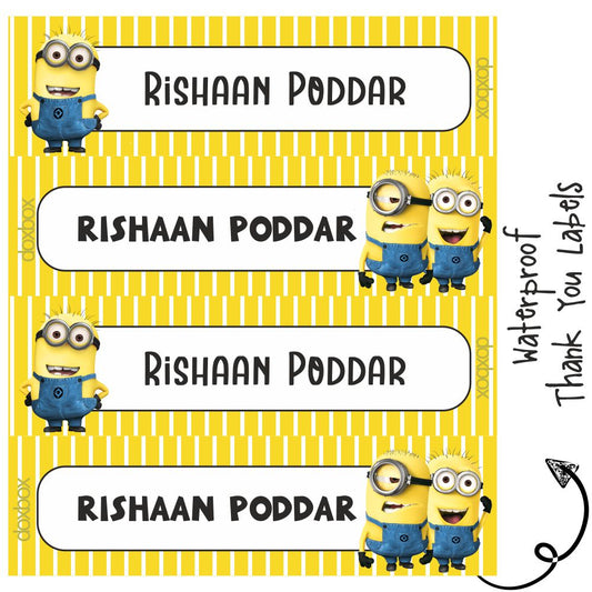 Waterproof Labels - Minions - Peppydots