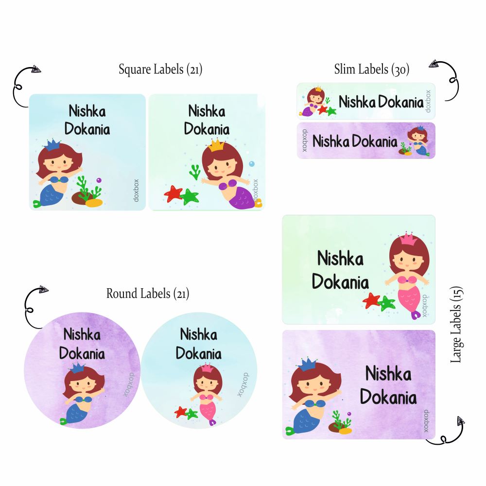 Mixed Labels - Cute Mermaid Doxbox Store|]Peppydots