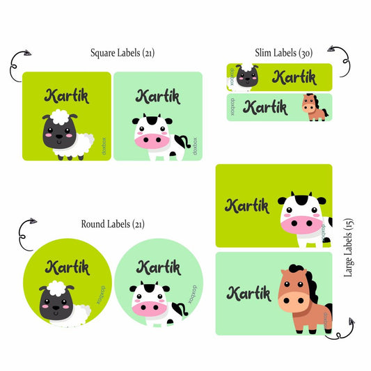 Mixed Labels-Farm Animal Doxbox Store|]Peppydots
