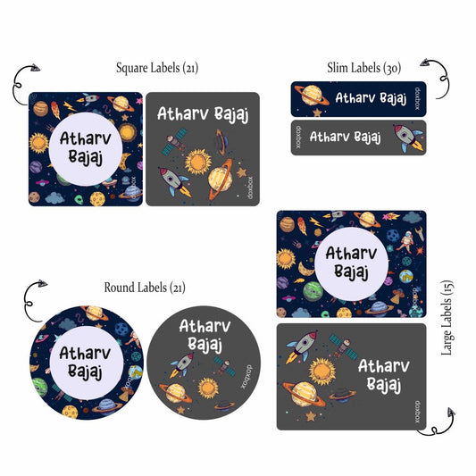 Mixed Labels - Space Pattern Doxbox Store|]Peppydots