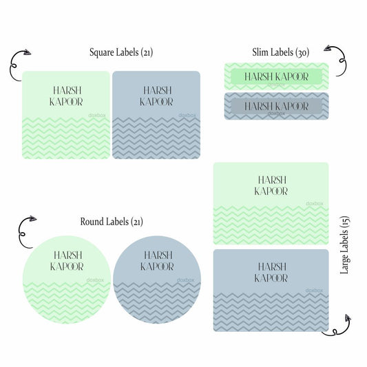 Mixed Labels - Zig Zag Doxbox Store|]Peppydots