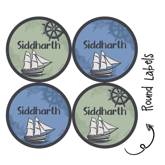 Round Waterproof Labels -Nautical Doxbox Store|]Peppydots