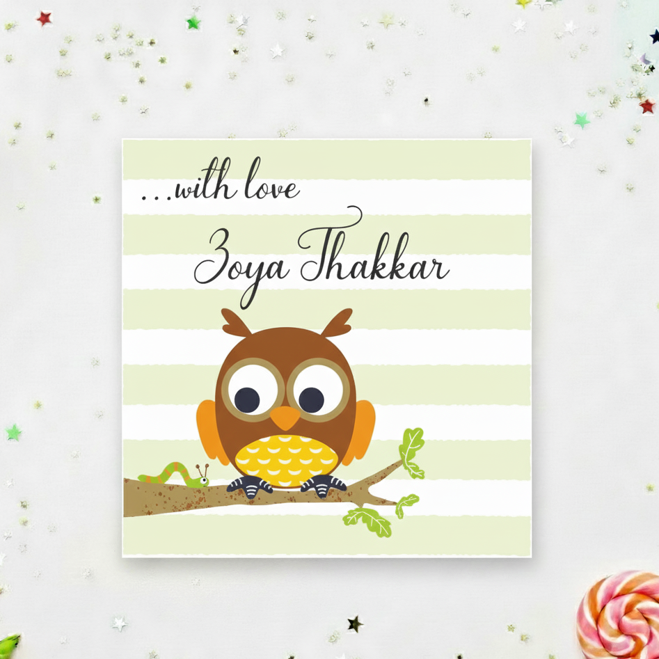 Gift Labels - Owl on a branch Doxbox Store|]Peppydots