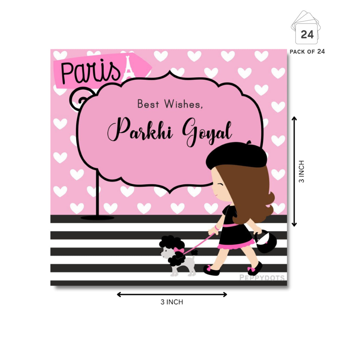Gift Tag - Paris Dog Peppydots|]Peppydots