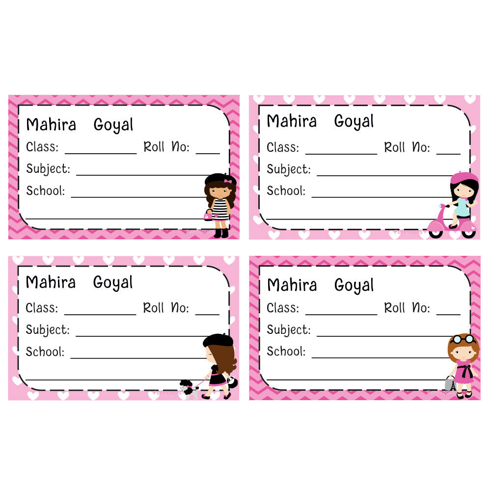 School Book Label - Paris Girl Doxbox Store|]Peppydots