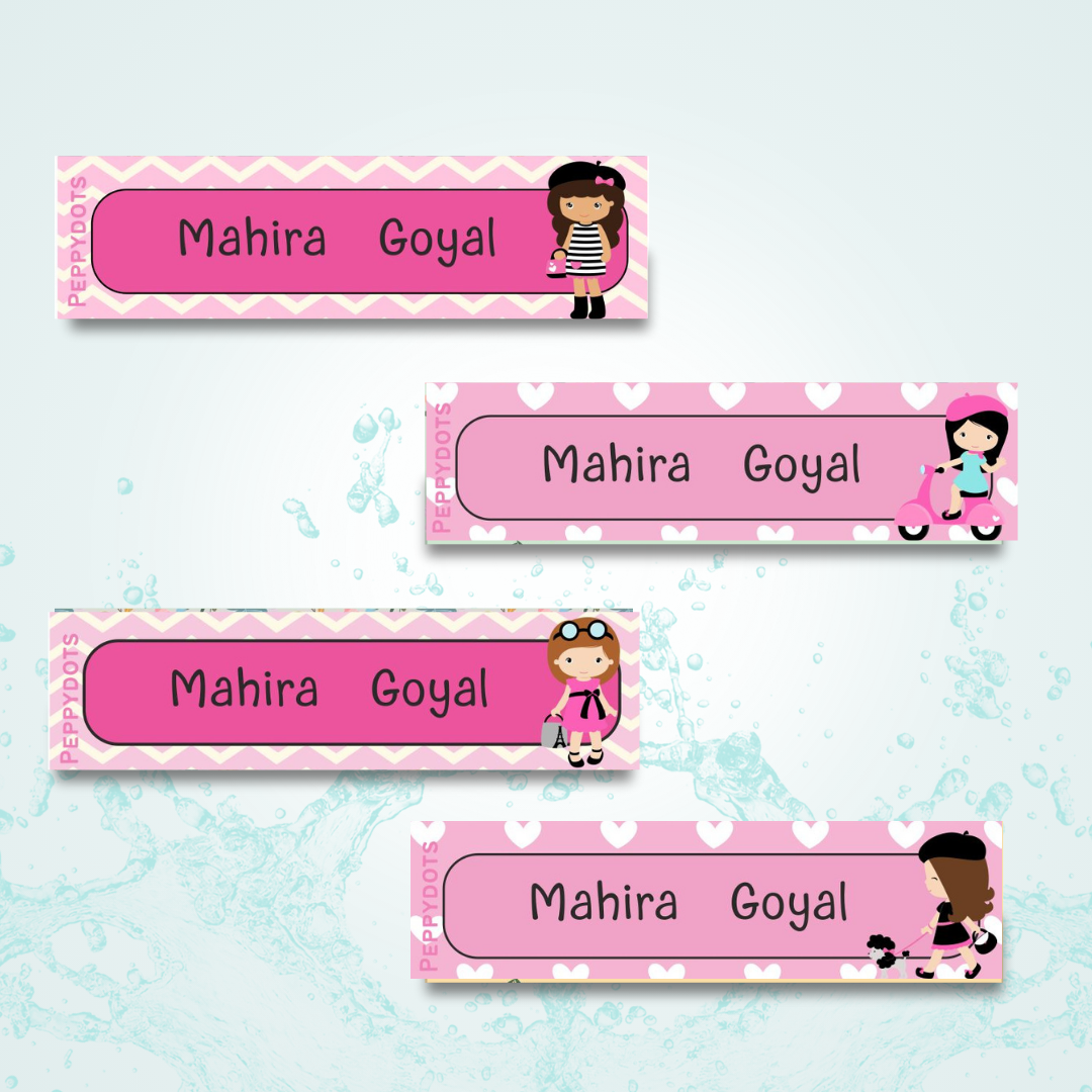 Waterproof Labels - Paris Girl Doxbox Store|]Peppydots