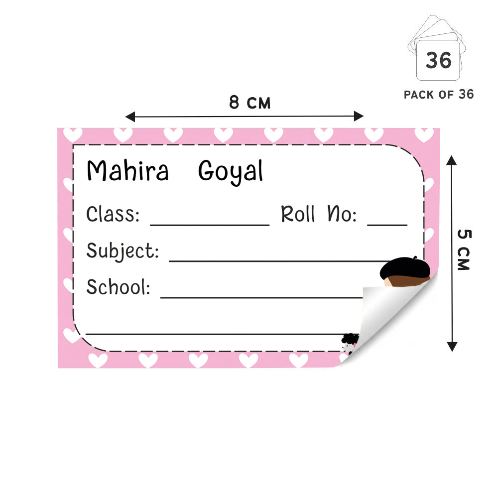 Personalized  School Book Labels - Paris Girl Peppydots|]Peppydots