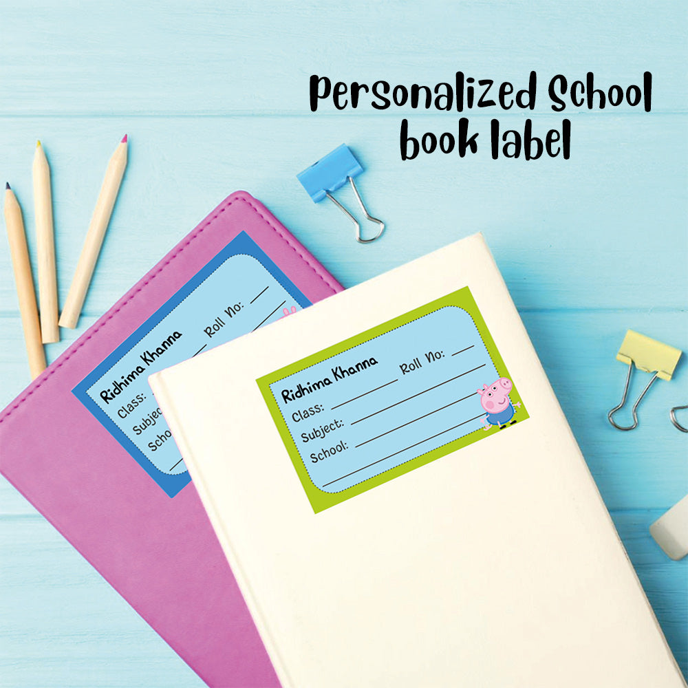 Personalized School Book Labels - Peppa Pig Peppydots|]Peppydots