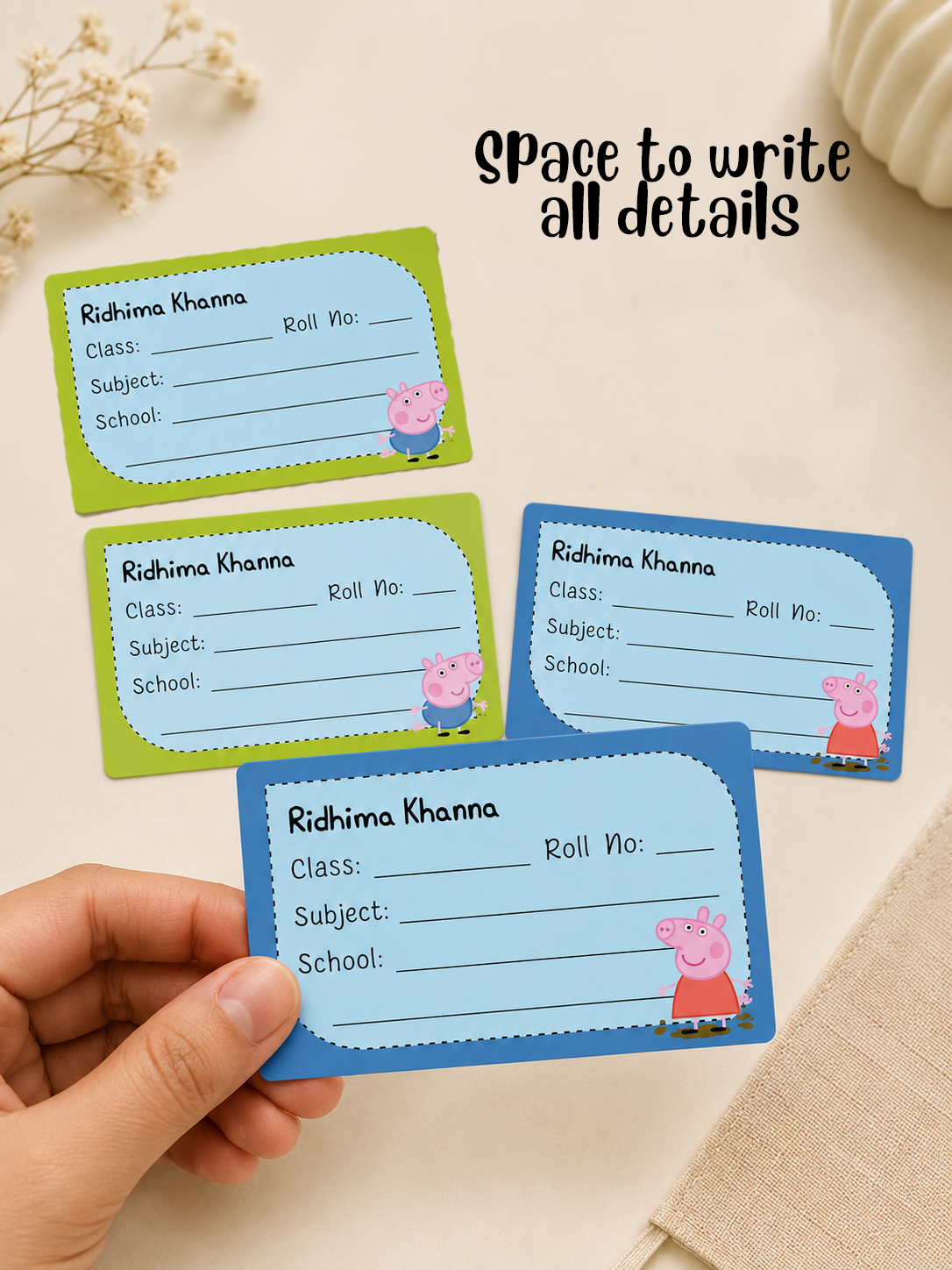 Personalized School Book Labels - Peppa Pig Peppydots|]Peppydots
