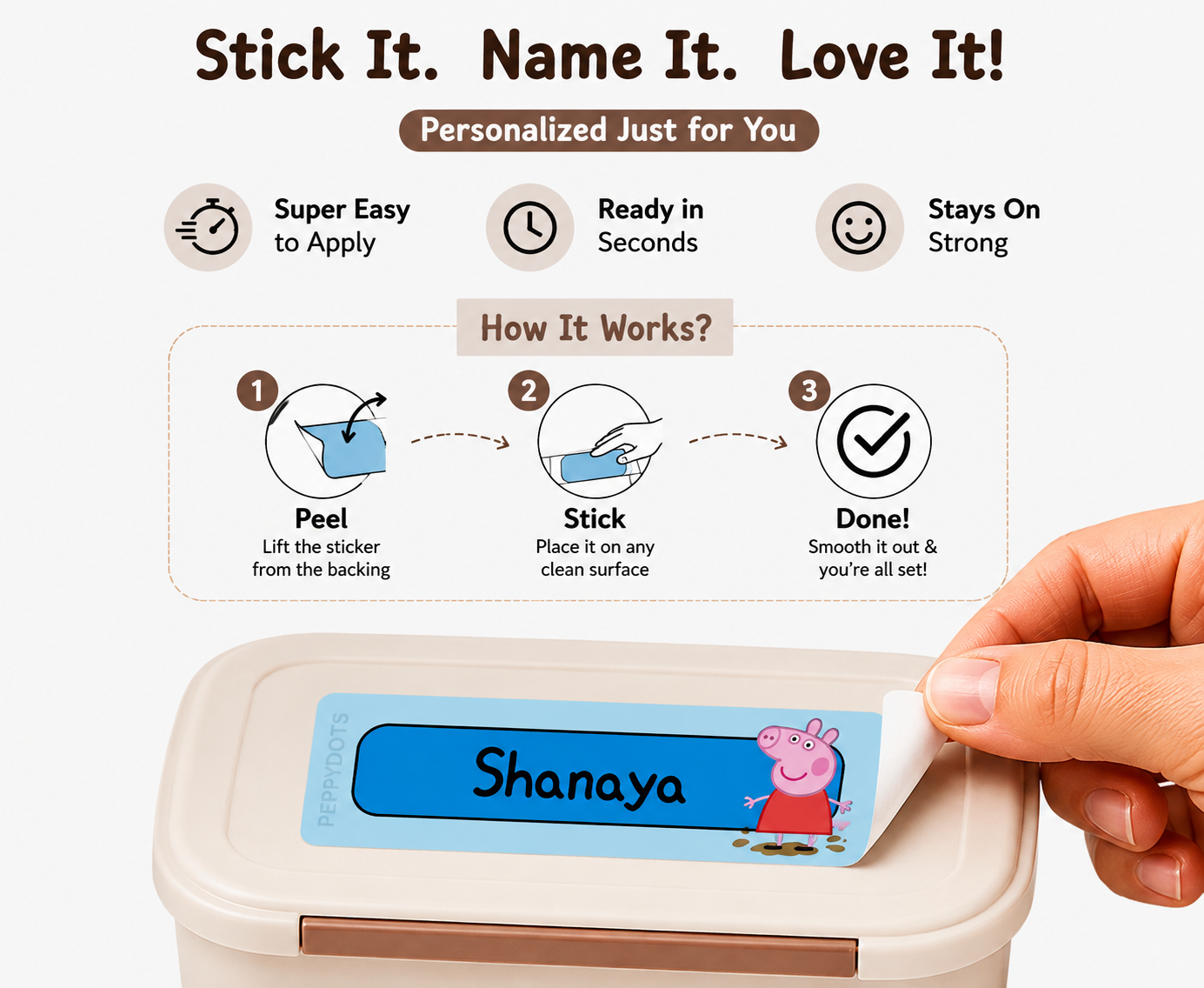 Waterproof Labels - Peppa Pig Peppydots|]Peppydots