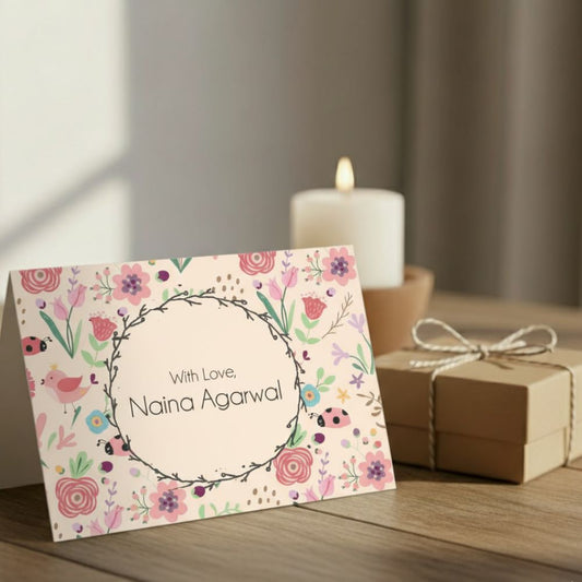 Gift notecard - Pink Spring Peppydots |]Peppydots