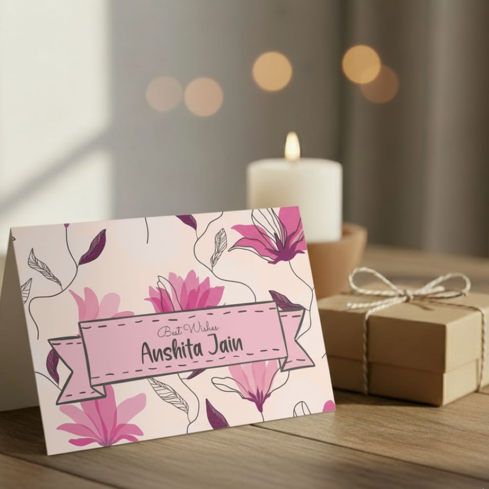 Gift notecard - Pink Tulips Peppydots |]Peppydots