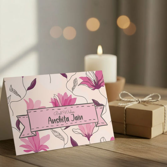 Gift notecard - Pink Tulips Peppydots |]Peppydots