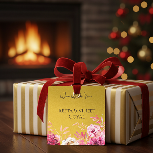 Golden Gift Tag - Pink Flowers Doxbox Store|]Peppydots
