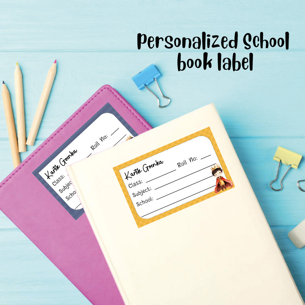 Personalized School Book Labels - Prince Peppydots|]Peppydots