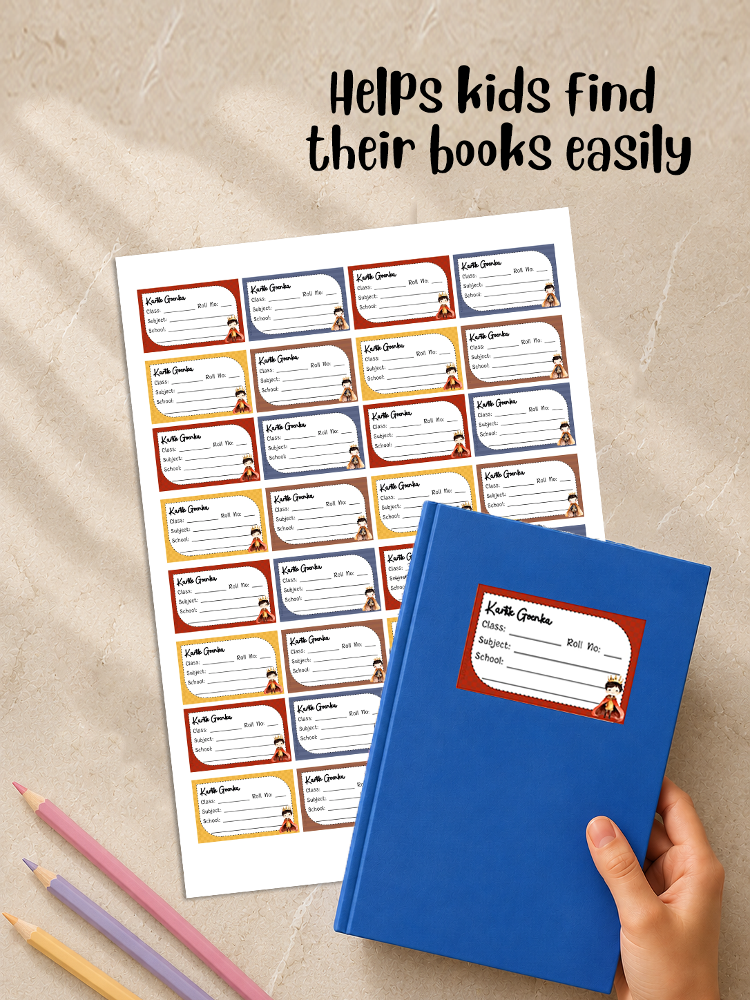 Personalized School Book Labels - Prince Peppydots|]Peppydots