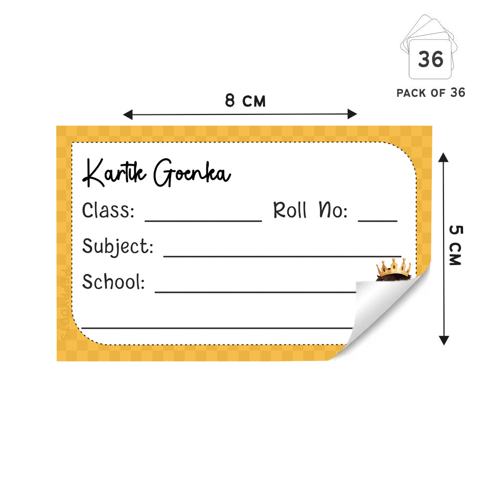 Personalized School Book Labels - Prince Peppydots|]Peppydots