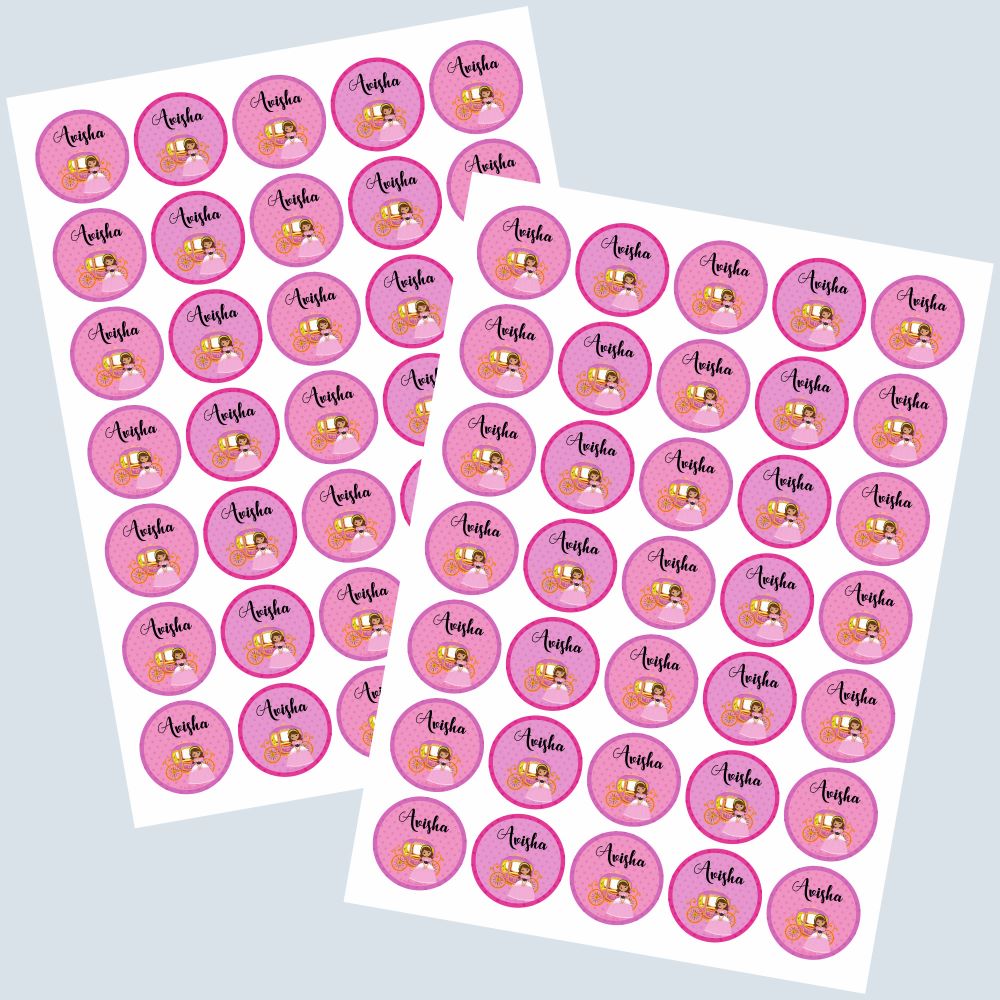 Round Waterproof Labels - Princess Doxbox Store|]Peppydots
