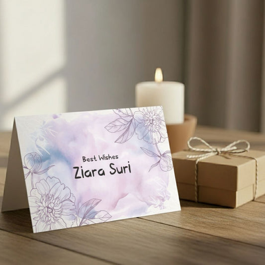 Gift notecard - Purple powder flower Doxbox Store|]Peppydots