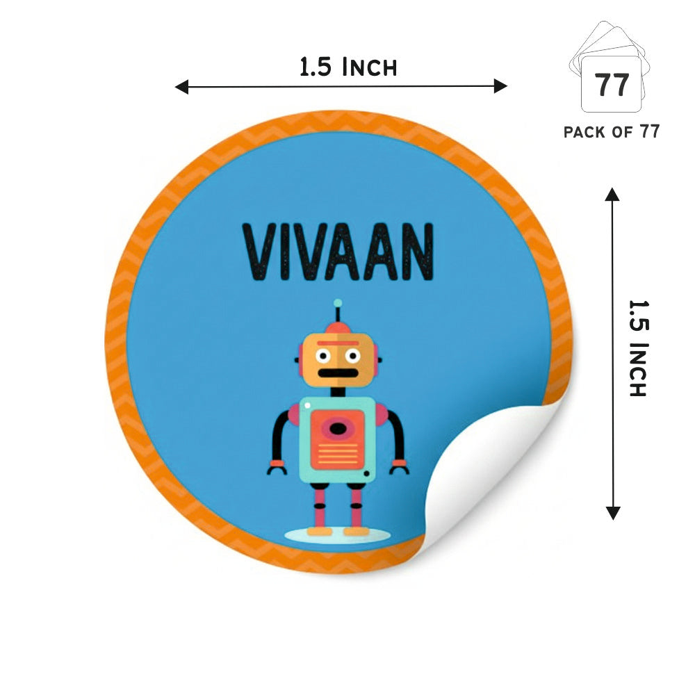 Round Waterproof Labels - Robot Doxbox Store|]Peppydots