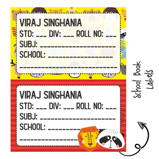 School Book Labels-Animal Faces Doxbox Store|]Peppydots