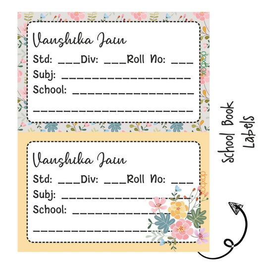 School Book Labels-Bouquet Doxbox Store|]Peppydots
