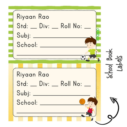 School Book Labels-Boy with Ball Doxbox Store|]Peppydots