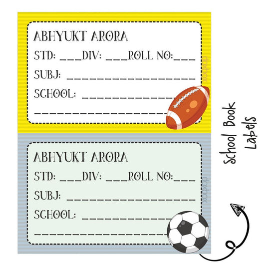 School Book Labels-Sport Fun Doxbox Store|]Peppydots