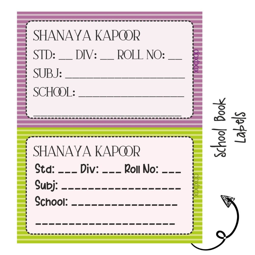 School Book Labels-Stripes Doxbox Store|]Peppydots
