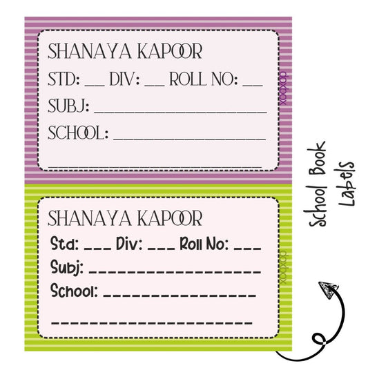 School Book Labels-Stripes Doxbox Store|]Peppydots
