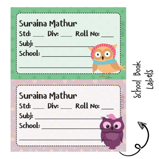 School Book Labels-Sweet Owl Doxbox Store|]Peppydots