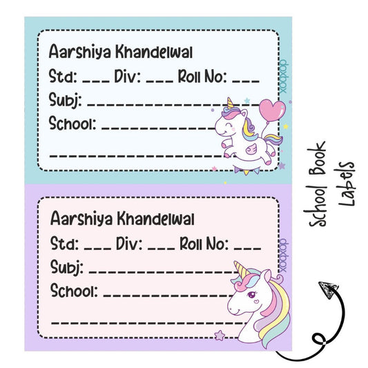 School Book Labels-Unicorn Fun Doxbox Store|]Peppydots