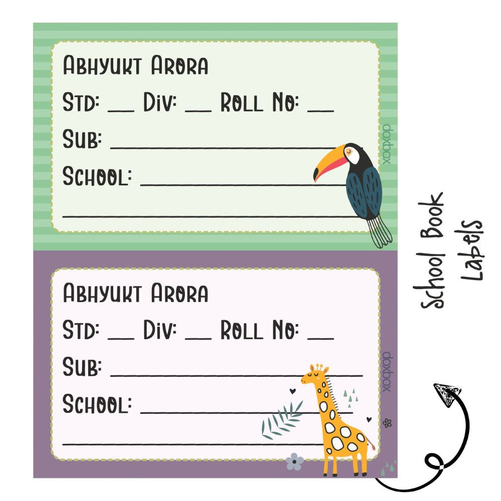 School Book Labels-Wild Life Doxbox Store|]Peppydots