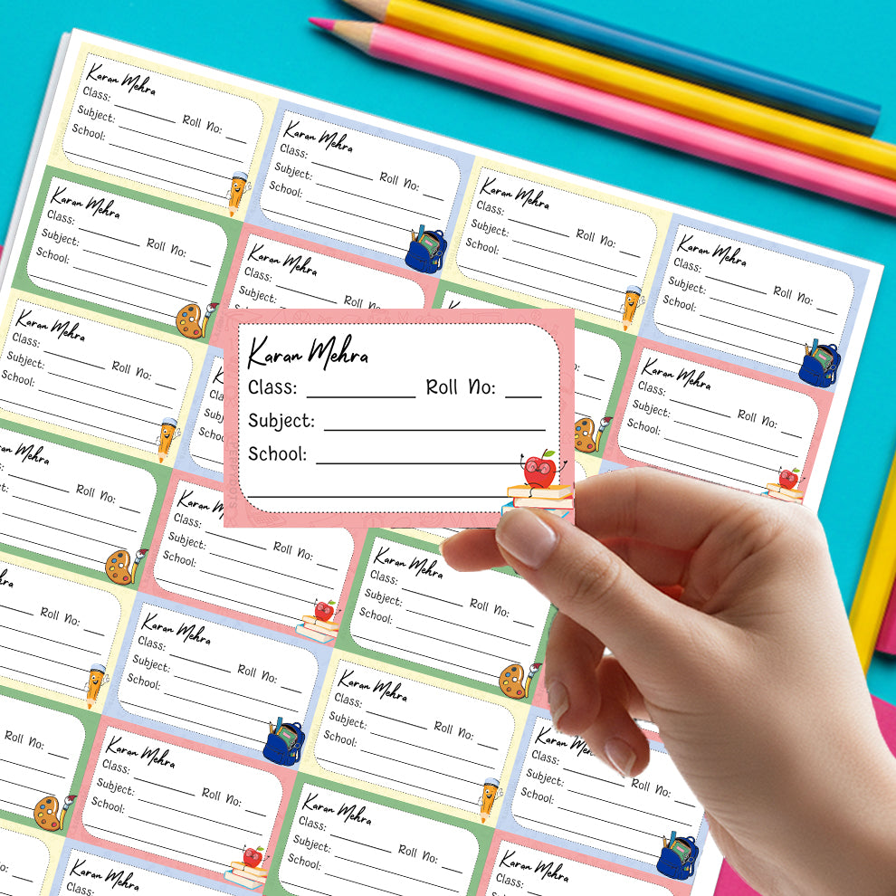 Personalized School Book Labels - School Kit Peppydots|]Peppydots