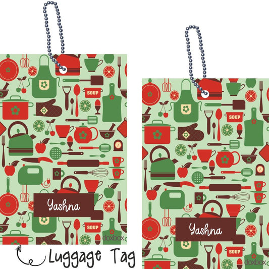 Luggage Tag - Seamless Kitchen - Peppydots