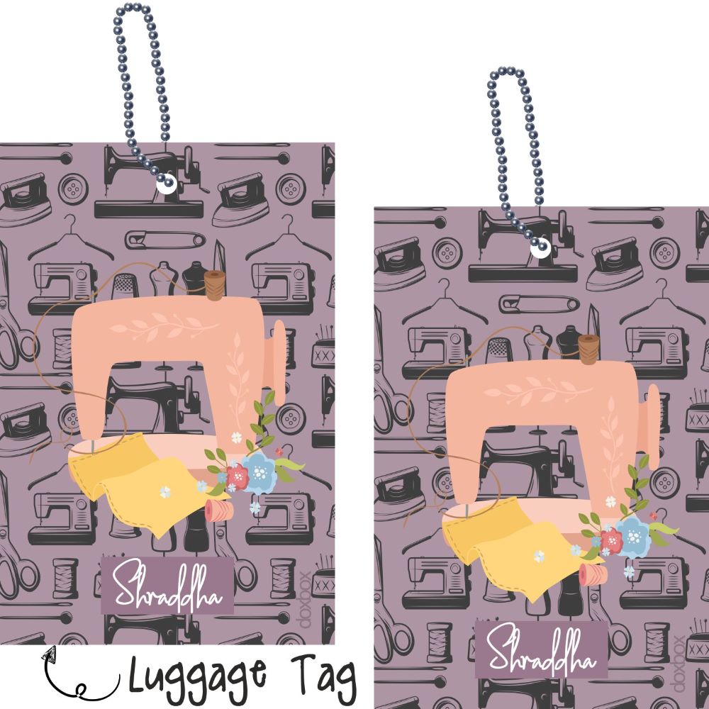 Luggage Tag - Sewing Icon - Peppydots