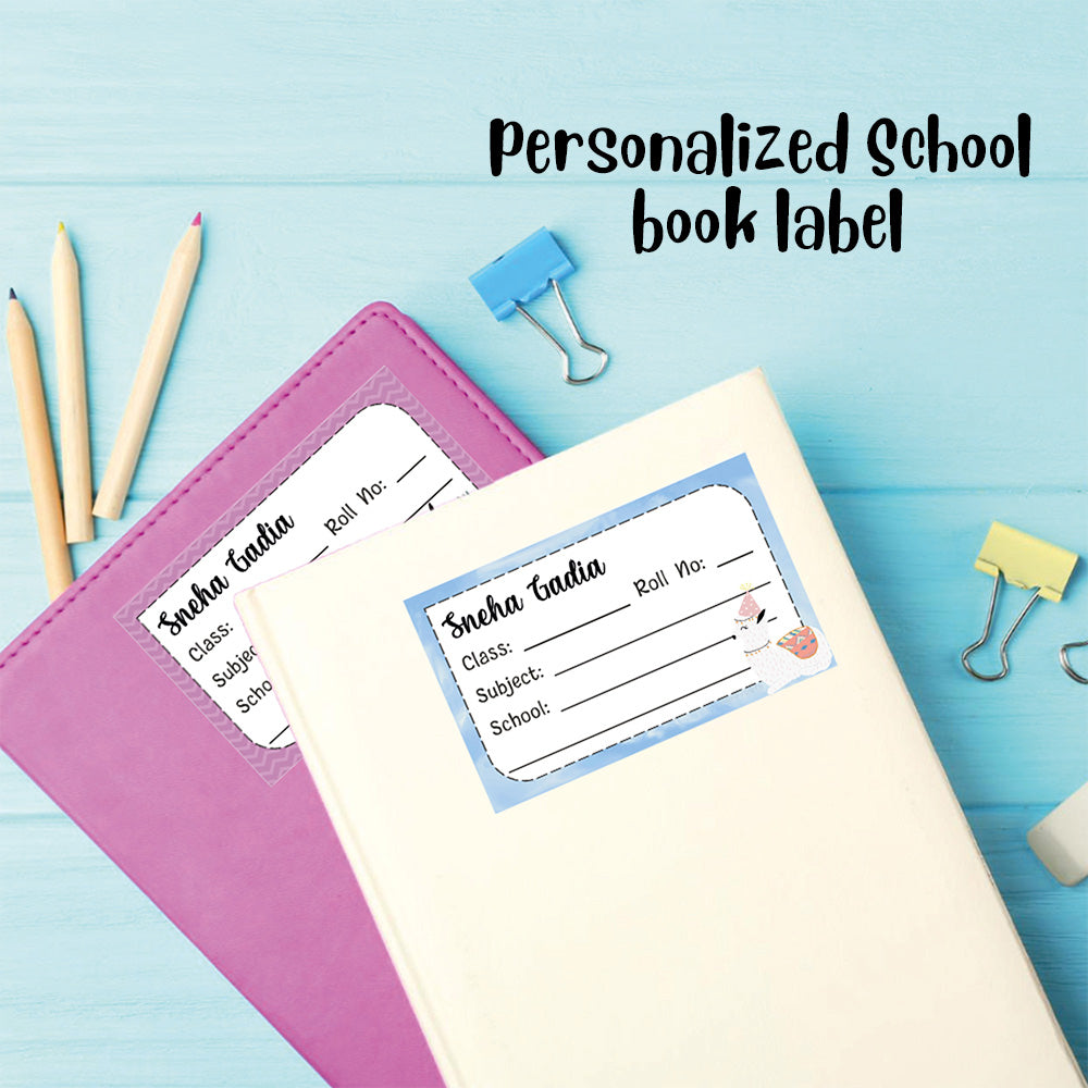 Personalized School Book Labels - Sheep Llama Peppydots|]Peppydots