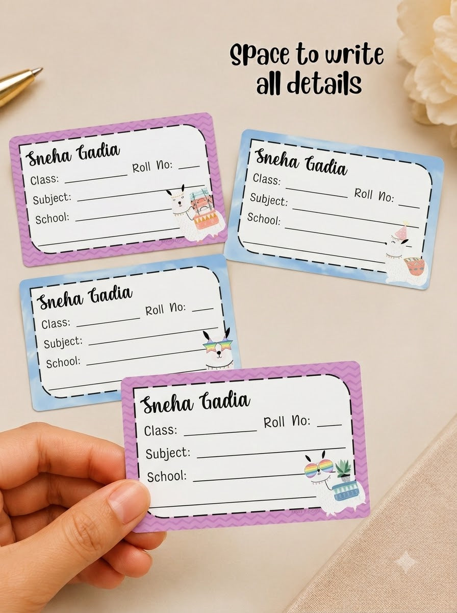Personalized School Book Labels - Sheep Llama Peppydots|]Peppydots