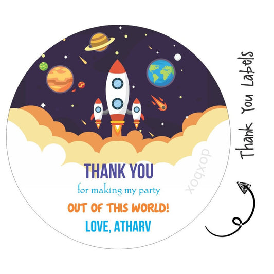 Round thank you label -space Doxbox Store|]Peppydots