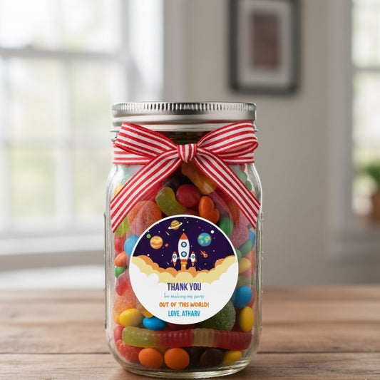 Round thank you label - Space Doxbox Store|]Peppydots