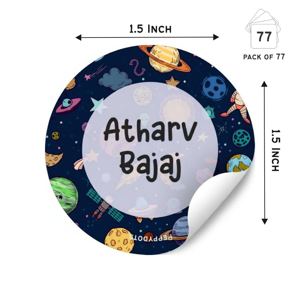 Round Waterproof Labels - Space Doxbox Store|]Peppydots