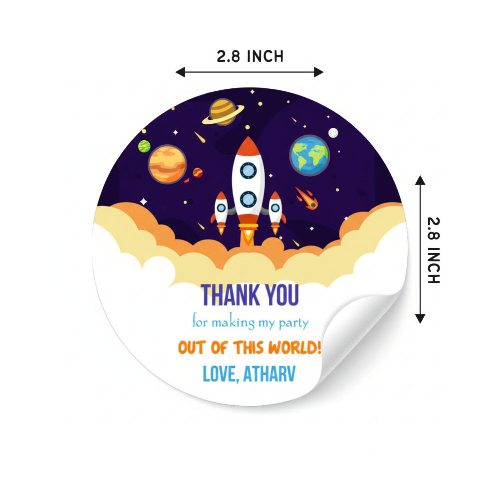 Round thank you label - Space Doxbox Store|]Peppydots