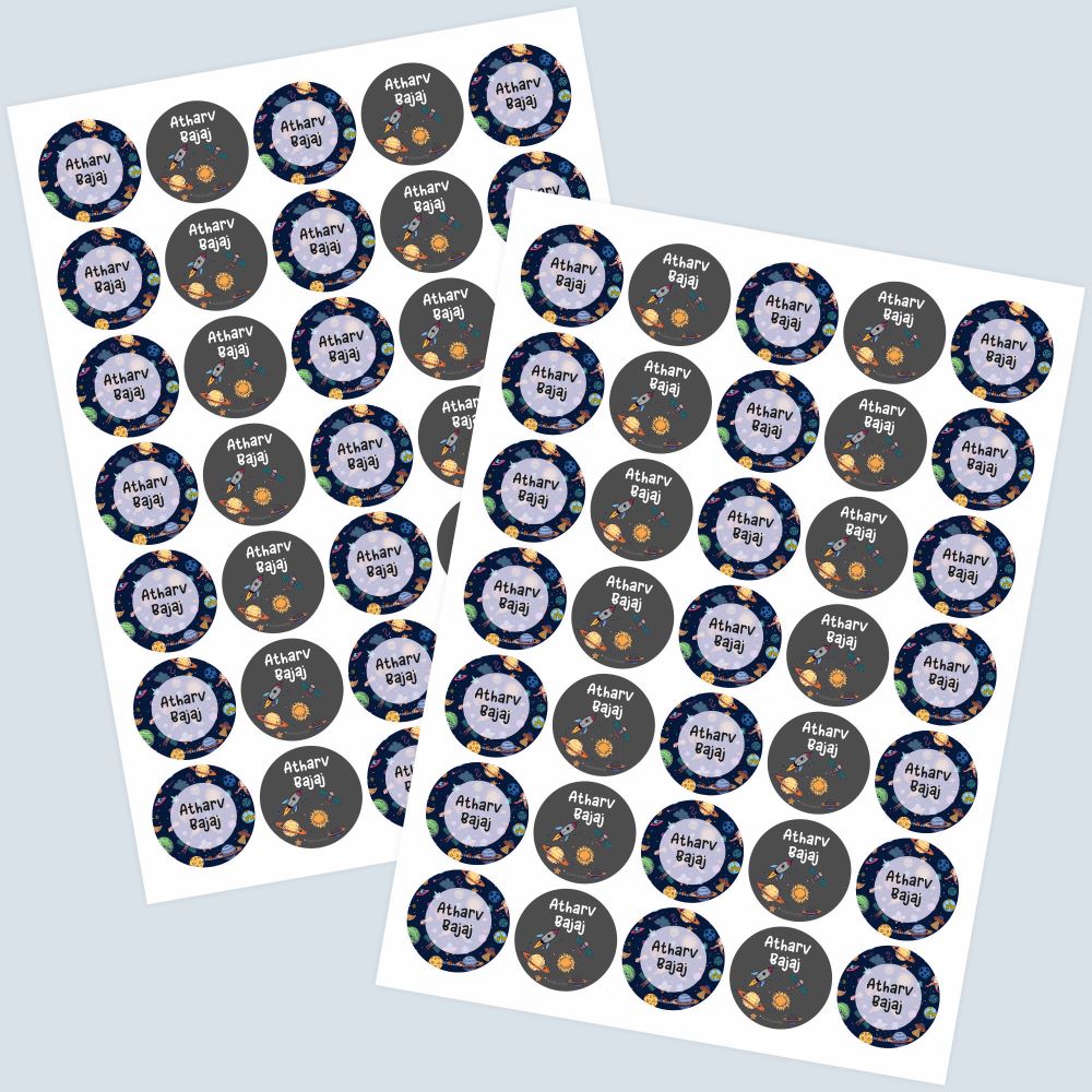 Round Waterproof Labels - Space Doxbox Store|]Peppydots