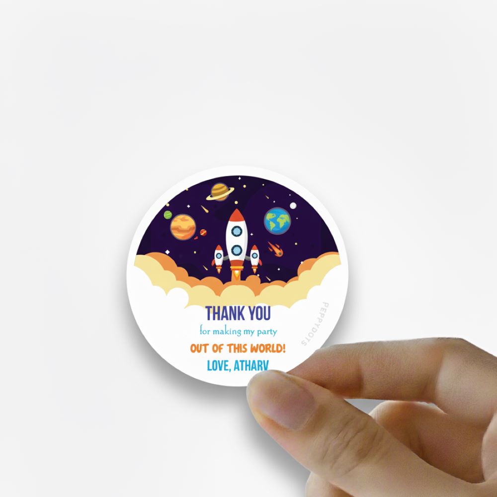 Round thank you label - Space Doxbox Store|]Peppydots