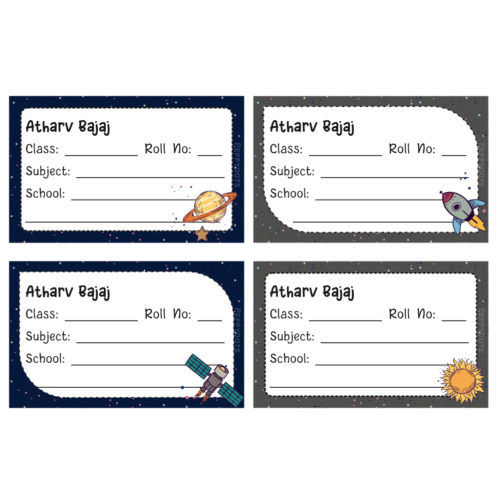 School Book Label - Space rocket Doxbox Store|]Peppydots