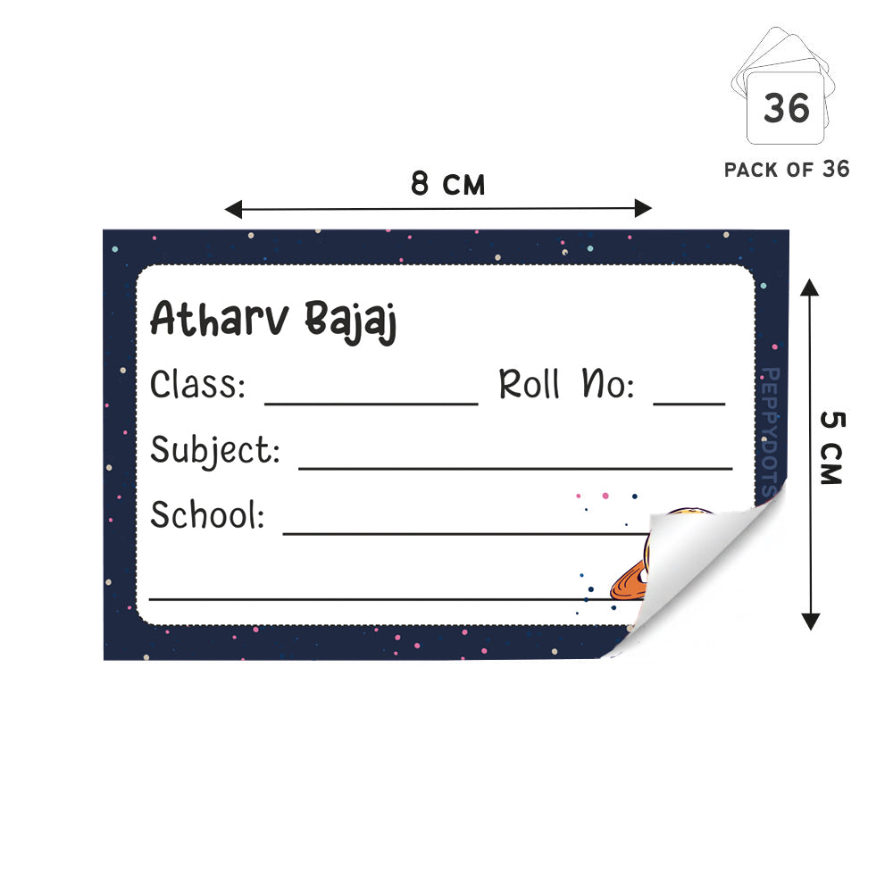 Personalized School Book Labels - Space Rocket Doxbox Store|]Peppydots
