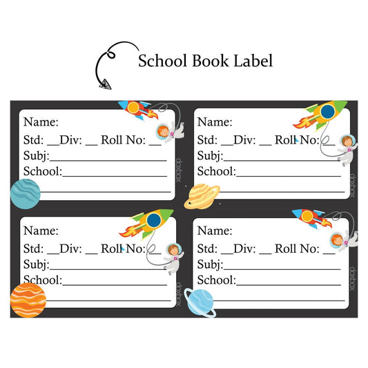 NP SCHOOL BOOK LABEL -Space Doxbox Store|]Peppydots