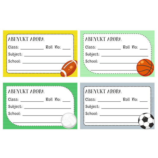 School Book Label - Sport Fun Doxbox Store|]Peppydots